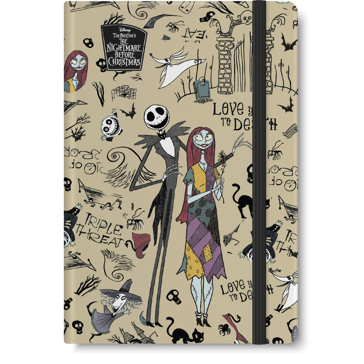 Notizbuch A5 mit Gummiband – Beige – CoolPack Disney The Nightmare Before Christmas
