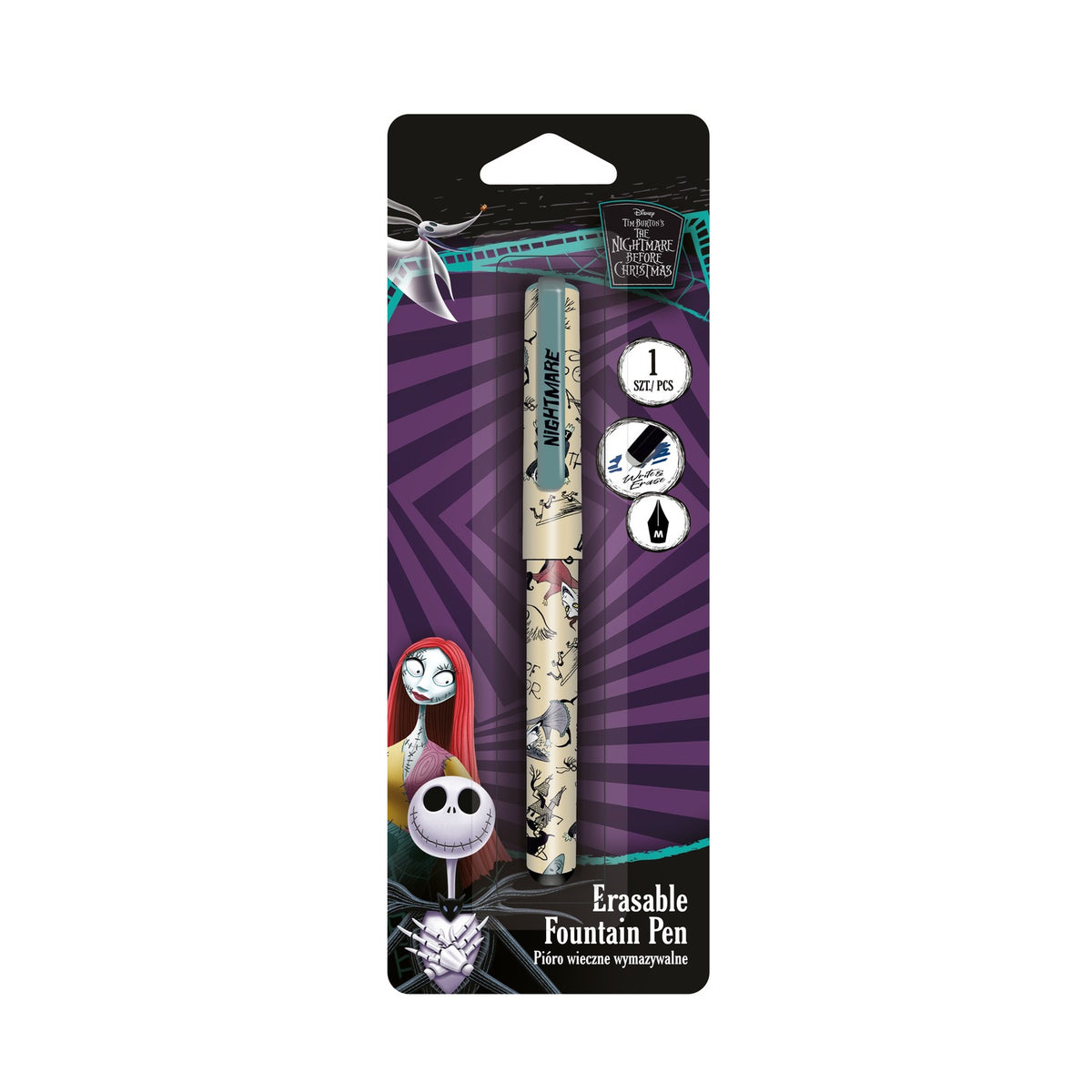 Radierbarer Füllhalter – weiß-blau – CoolPack Disney The Nightmare Before Christmas